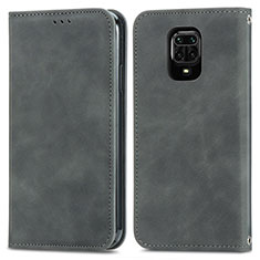 Custodia Portafoglio In Pelle Cover con Supporto S04D per Xiaomi Redmi Note 9S Grigio