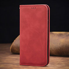 Custodia Portafoglio In Pelle Cover con Supporto S04D per Xiaomi Redmi Note 9T 5G Rosso