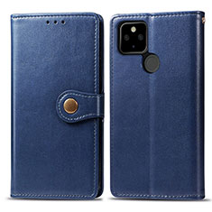 Custodia Portafoglio In Pelle Cover con Supporto S05D per Google Pixel 5 Blu