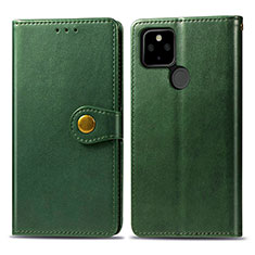 Custodia Portafoglio In Pelle Cover con Supporto S05D per Google Pixel 5 XL 5G Verde