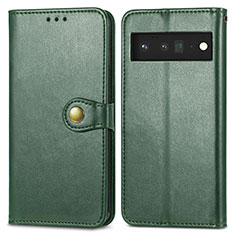 Custodia Portafoglio In Pelle Cover con Supporto S05D per Google Pixel 6 Pro 5G Verde