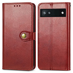 Custodia Portafoglio In Pelle Cover con Supporto S05D per Google Pixel 6a 5G Rosso