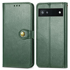 Custodia Portafoglio In Pelle Cover con Supporto S05D per Google Pixel 6a 5G Verde