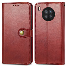 Custodia Portafoglio In Pelle Cover con Supporto S05D per Huawei Honor 50 Lite Rosso