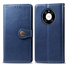 Custodia Portafoglio In Pelle Cover con Supporto S05D per Huawei Mate 40 Pro Blu