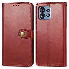 Custodia Portafoglio In Pelle Cover con Supporto S05D per Motorola Moto Edge Plus (2023) 5G Rosso