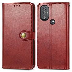 Custodia Portafoglio In Pelle Cover con Supporto S05D per Motorola Moto G Play Gen 2 Rosso