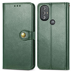 Custodia Portafoglio In Pelle Cover con Supporto S05D per Motorola Moto G Play Gen 2 Verde