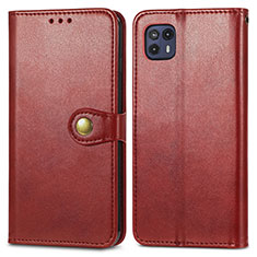 Custodia Portafoglio In Pelle Cover con Supporto S05D per Motorola Moto G50 5G Rosso