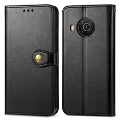 Custodia Portafoglio In Pelle Cover con Supporto S05D per Nokia X10 Nero