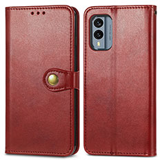 Custodia Portafoglio In Pelle Cover con Supporto S05D per Nokia X30 5G Rosso