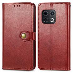 Custodia Portafoglio In Pelle Cover con Supporto S05D per OnePlus 10 Pro 5G Rosso