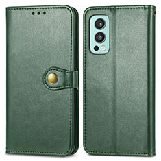 Custodia Portafoglio In Pelle Cover con Supporto S05D per OnePlus Nord 2 5G Verde