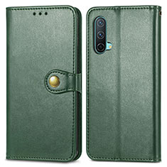 Custodia Portafoglio In Pelle Cover con Supporto S05D per OnePlus Nord CE 5G Verde