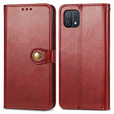 Custodia Portafoglio In Pelle Cover con Supporto S05D per Oppo A16e Rosso