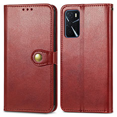 Custodia Portafoglio In Pelle Cover con Supporto S05D per Oppo A16s Rosso