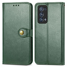 Custodia Portafoglio In Pelle Cover con Supporto S05D per Oppo Reno6 Pro+ Plus 5G Verde