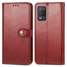 Custodia Portafoglio In Pelle Cover con Supporto S05D per Realme 9 5G India Rosso