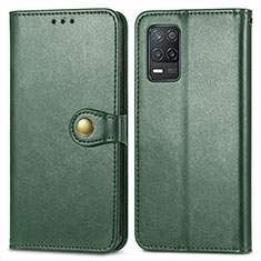 Custodia Portafoglio In Pelle Cover con Supporto S05D per Realme 9 5G India Verde