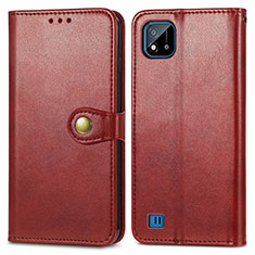 Custodia Portafoglio In Pelle Cover con Supporto S05D per Realme C11 (2021) Rosso