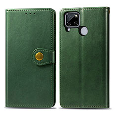 Custodia Portafoglio In Pelle Cover con Supporto S05D per Realme C25S Verde