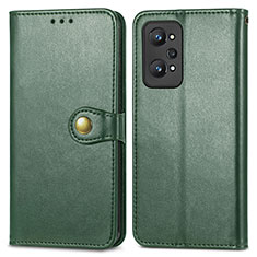 Custodia Portafoglio In Pelle Cover con Supporto S05D per Realme GT Neo 3T 5G Verde