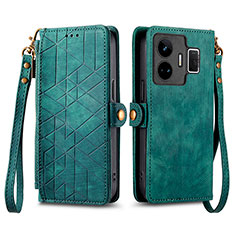 Custodia Portafoglio In Pelle Cover con Supporto S05D per Realme GT Neo6 5G Verde