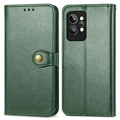 Custodia Portafoglio In Pelle Cover con Supporto S05D per Realme GT2 Pro 5G Verde