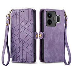 Custodia Portafoglio In Pelle Cover con Supporto S05D per Realme GT3 5G Viola