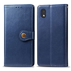 Custodia Portafoglio In Pelle Cover con Supporto S05D per Samsung Galaxy A01 Core Blu