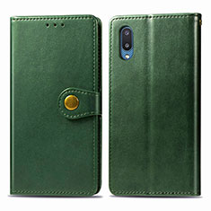 Custodia Portafoglio In Pelle Cover con Supporto S05D per Samsung Galaxy A02 Verde