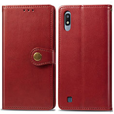 Custodia Portafoglio In Pelle Cover con Supporto S05D per Samsung Galaxy A10 Rosso