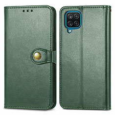 Custodia Portafoglio In Pelle Cover con Supporto S05D per Samsung Galaxy A12 5G Verde