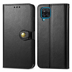 Custodia Portafoglio In Pelle Cover con Supporto S05D per Samsung Galaxy A12 Nero