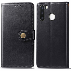 Custodia Portafoglio In Pelle Cover con Supporto S05D per Samsung Galaxy A21 European Nero