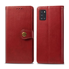 Custodia Portafoglio In Pelle Cover con Supporto S05D per Samsung Galaxy A31 Rosso
