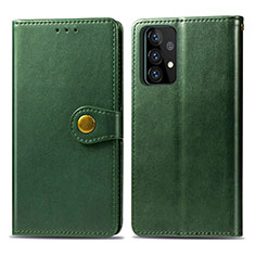 Custodia Portafoglio In Pelle Cover con Supporto S05D per Samsung Galaxy A52 5G Verde