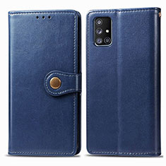 Custodia Portafoglio In Pelle Cover con Supporto S05D per Samsung Galaxy A71 5G Blu