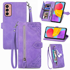 Custodia Portafoglio In Pelle Cover con Supporto S05D per Samsung Galaxy F13 4G Viola