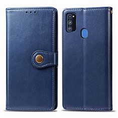 Custodia Portafoglio In Pelle Cover con Supporto S05D per Samsung Galaxy M30s Blu