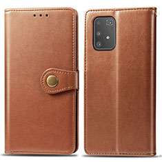 Custodia Portafoglio In Pelle Cover con Supporto S05D per Samsung Galaxy M80S Marrone