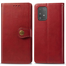 Custodia Portafoglio In Pelle Cover con Supporto S05D per Samsung Galaxy M80S Rosso