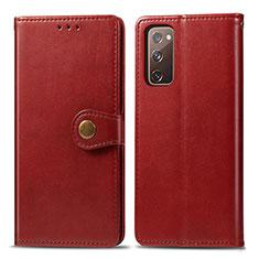 Custodia Portafoglio In Pelle Cover con Supporto S05D per Samsung Galaxy S20 FE 4G Rosso