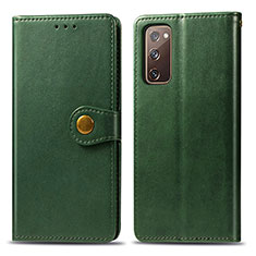 Custodia Portafoglio In Pelle Cover con Supporto S05D per Samsung Galaxy S20 FE 4G Verde