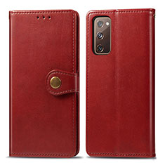 Custodia Portafoglio In Pelle Cover con Supporto S05D per Samsung Galaxy S20 FE 5G Rosso