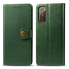 Custodia Portafoglio In Pelle Cover con Supporto S05D per Samsung Galaxy S20 FE 5G Verde