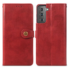 Custodia Portafoglio In Pelle Cover con Supporto S05D per Samsung Galaxy S23 Plus 5G Rosso