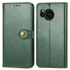 Custodia Portafoglio In Pelle Cover con Supporto S05D per Sharp Aquos Sense8 Verde