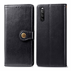 Custodia Portafoglio In Pelle Cover con Supporto S05D per Sony Xperia 10 III SO-52B Nero