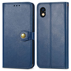 Custodia Portafoglio In Pelle Cover con Supporto S05D per Sony Xperia Ace III SO-53C Blu